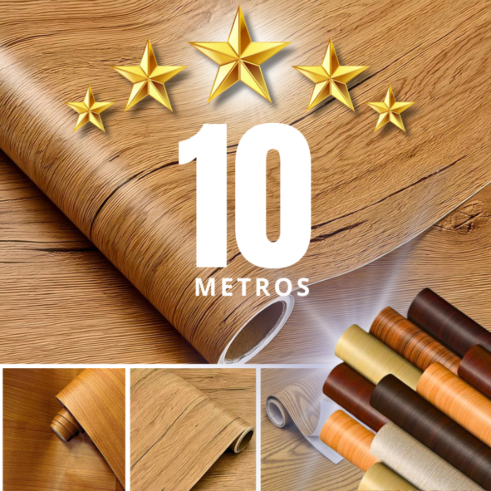 Papel De Parede 10metros x 0,45m Madeira Natural Lisa Revestimento De Moveis Para Decoração Cozinha Quarto Sala Premium