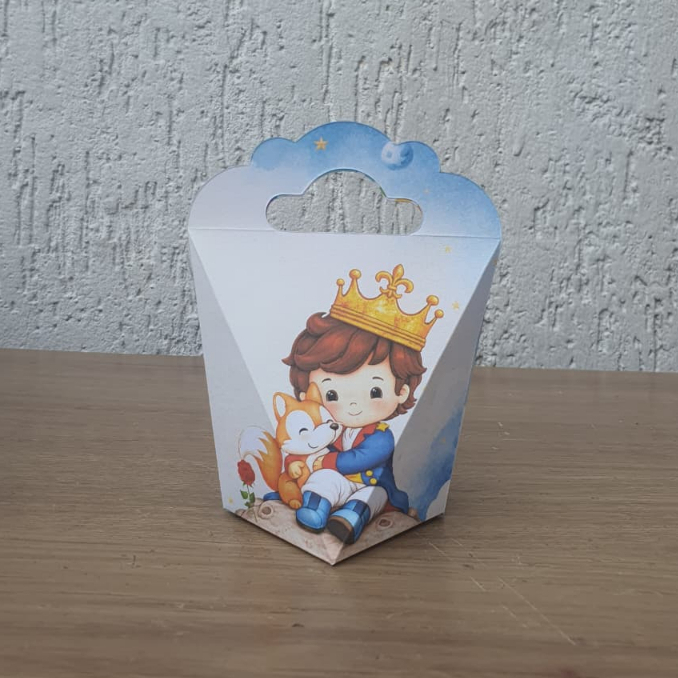 Caixinha Surpresa Coração Personalizada Príncipe Azul Claro - Lembrancinhas Mimos Festa Infantil