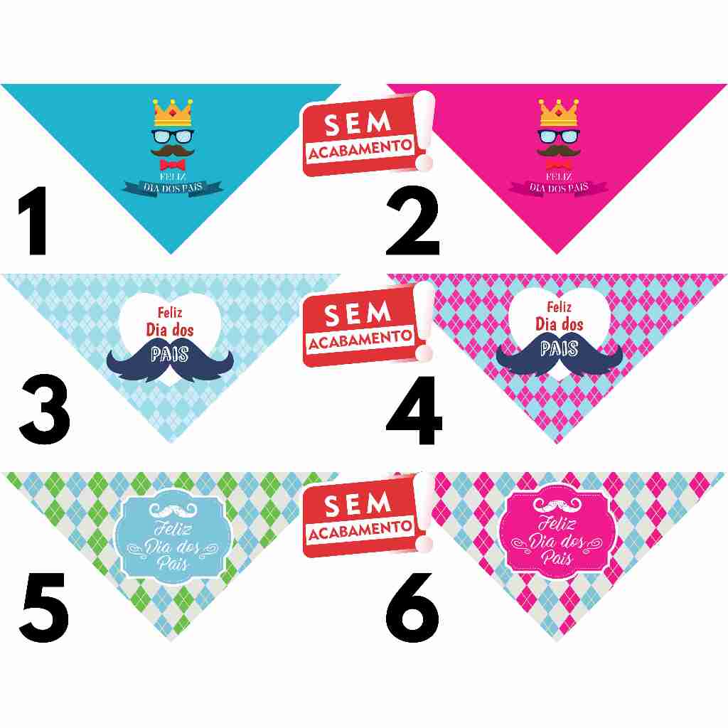 50 Bandanas Tamanho G Sem Acabamento Dia dos Pais Estampas Variadas Pet Shop