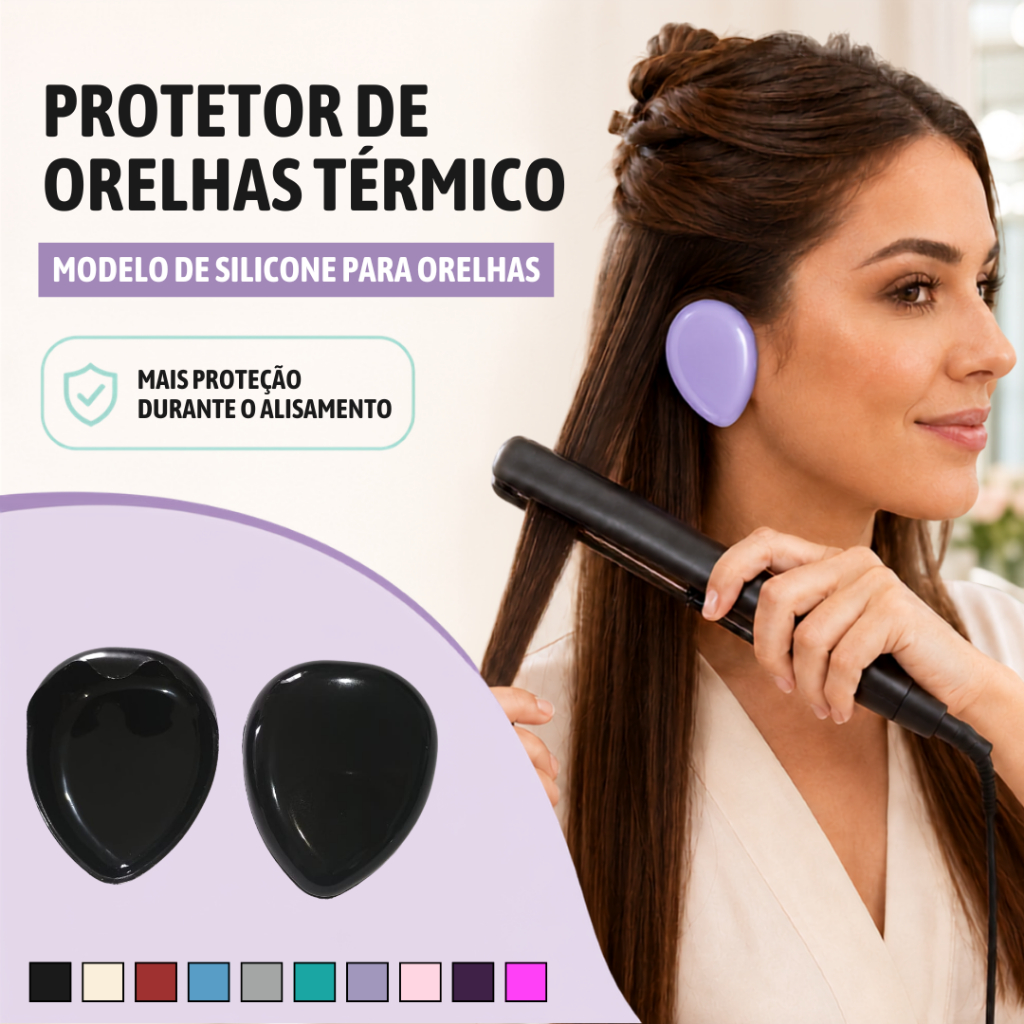 Protetor de Orelha Térmico Protege de Queimadura e Química Salão Cabelereira
