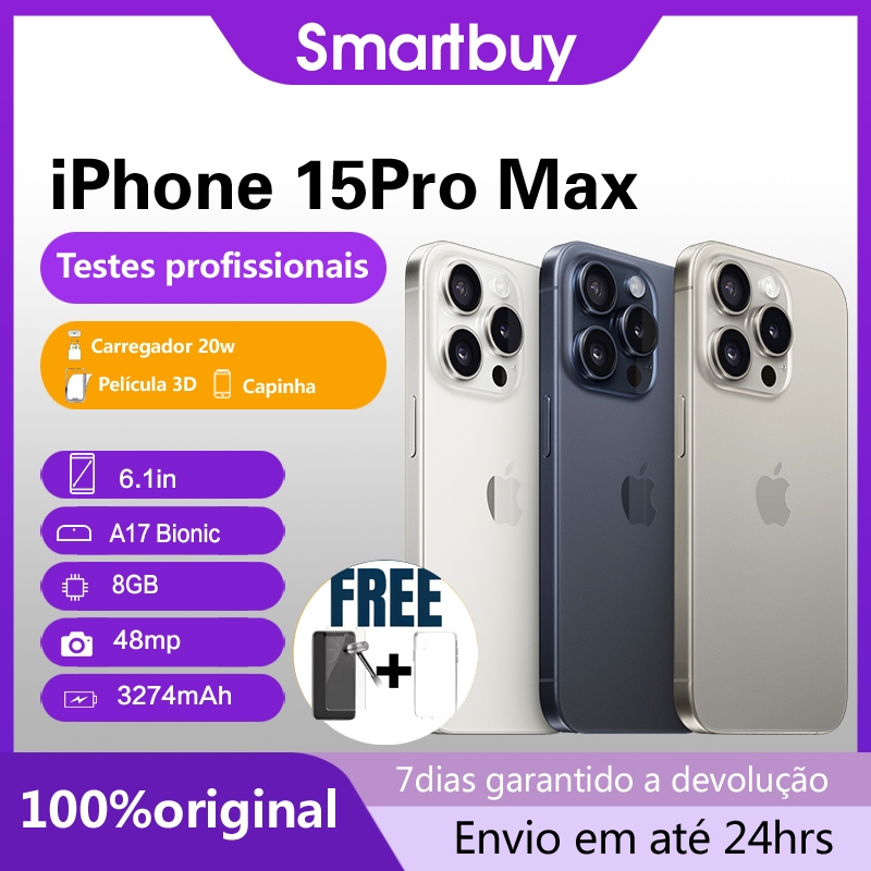 iPhone 15 Pro Max 256GB, original desbloqueado, bateria 90-100%