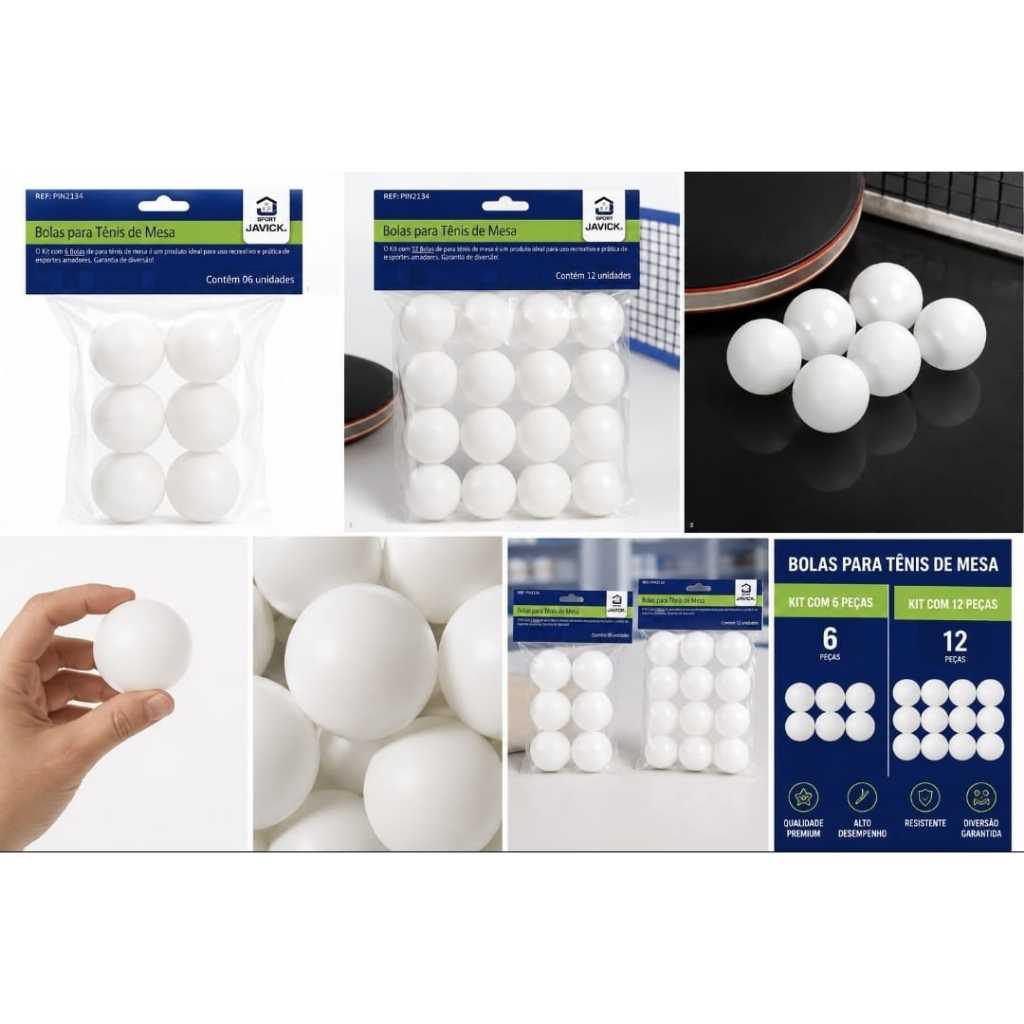 Bolinha de Ping Pong Kit Com 6 12 18 e 24 Bolinhas Alta Resistencia Para Treino e LazerBola Tenis de Mesa