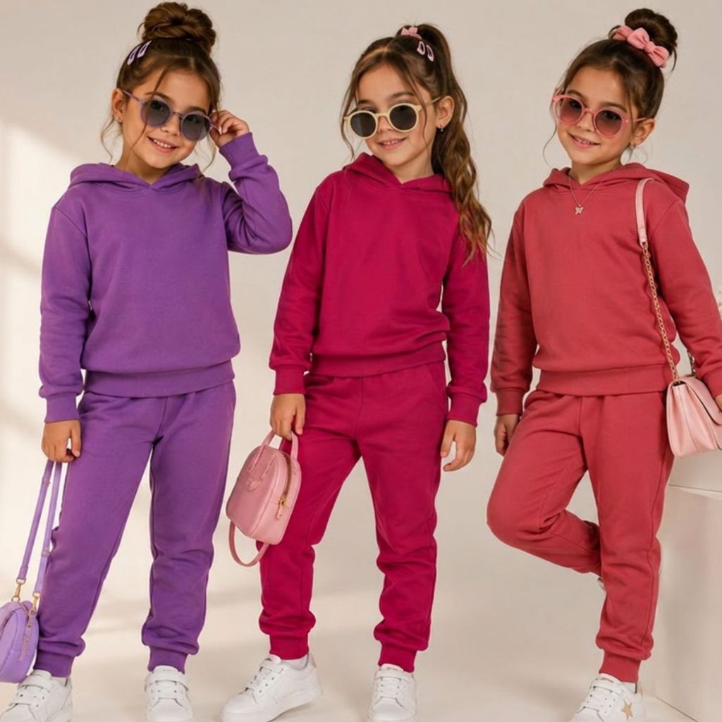 Conjunto Moletom Infantil Menina Premium Peluciado Com Capuz | Roupa Infantil Menina | Moda Blogueirinha