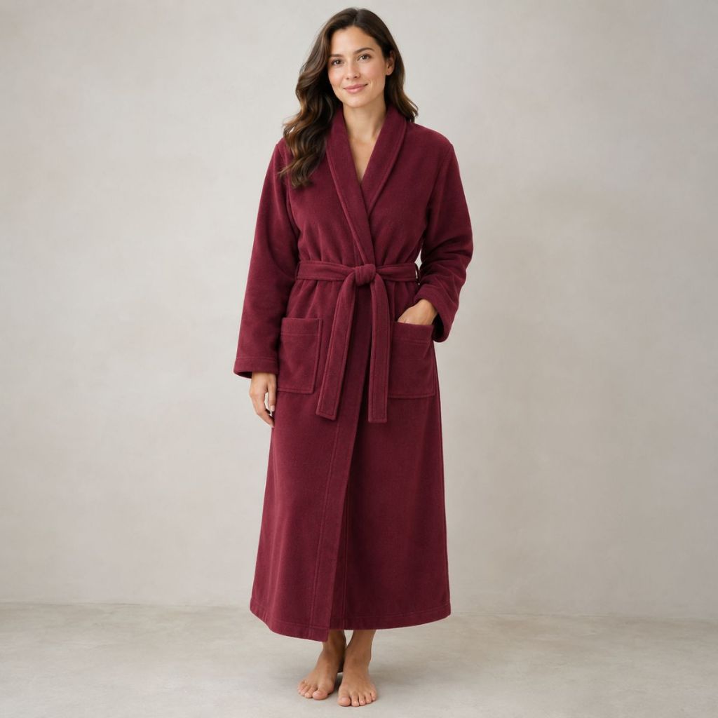 Roupão De Banho Masculino Feminino Marsala Tecido Atoalhado 100% Poliéster