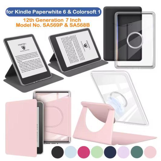 Capa Giratório Magnética Para Amazon Kindle Paperwhite 12ª Geração - 7 Polegadas (SA569P / SA568B)