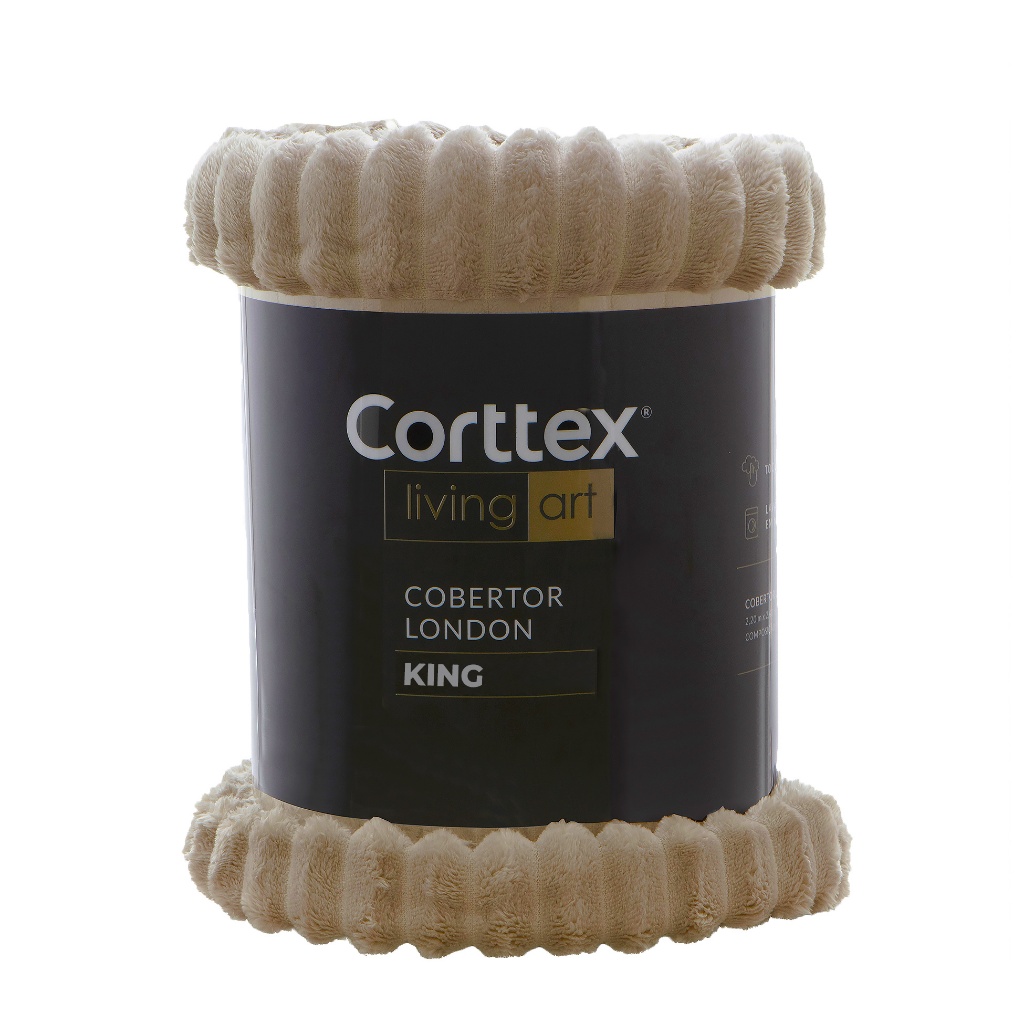 Cobertor King Size 240x260 London Toque Macio Canelado Casal