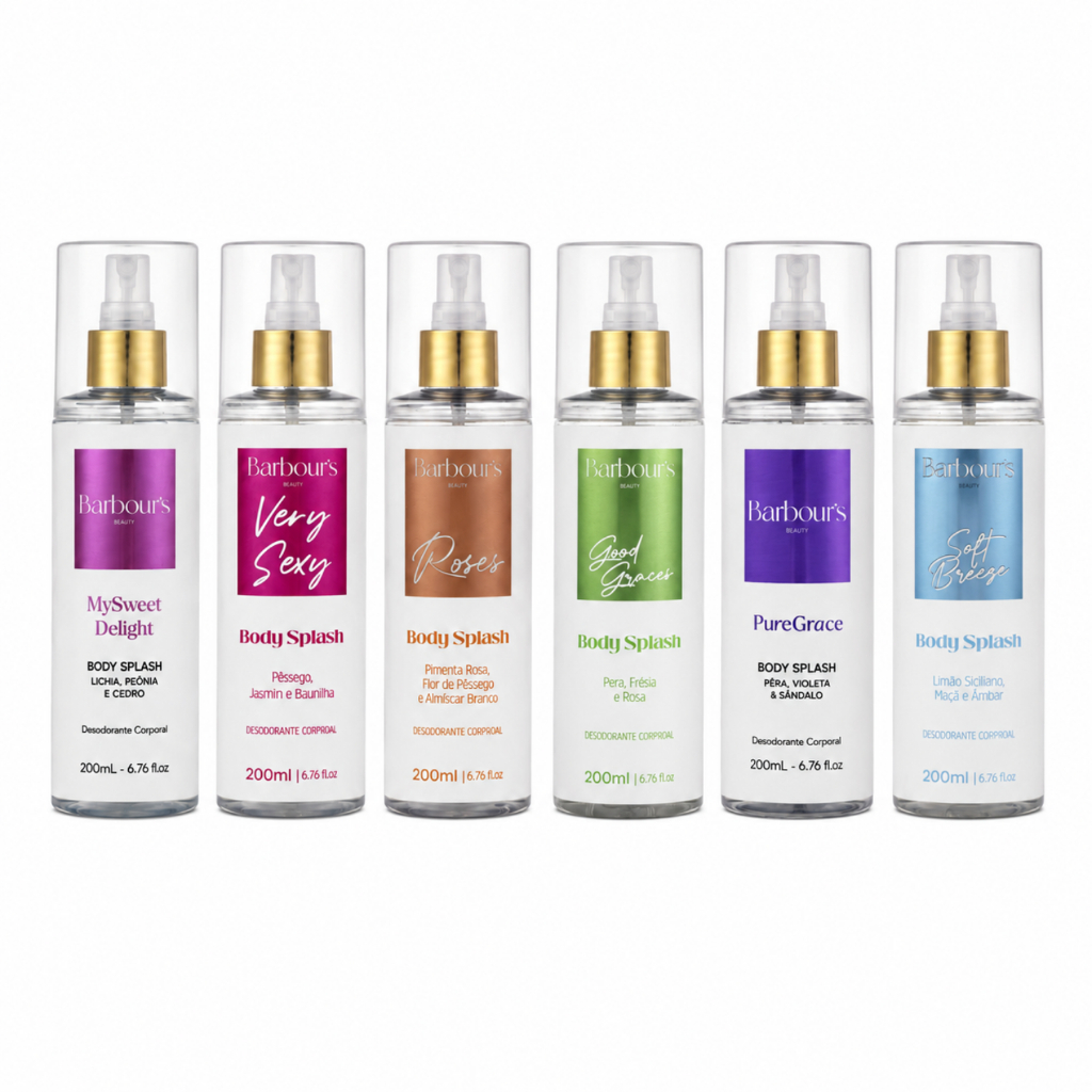 Kit 6 Body Splash Delight Very Sexy Roses Good Graces Pure Grace Soft Breeze