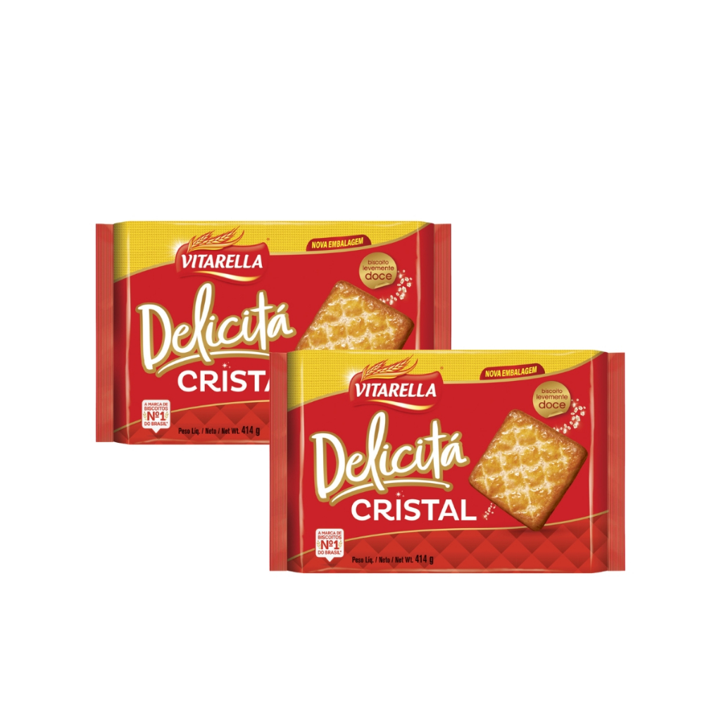 Kit 2un Biscoito Vitarella Delicitá Doce Cristal 414g