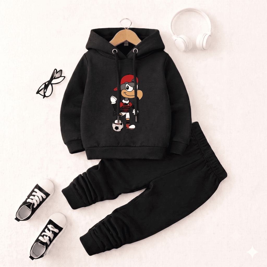 Conjunto Moletom Infantil Estampado Zeca Canguru Algodão Com Capuz Casual Confortável
