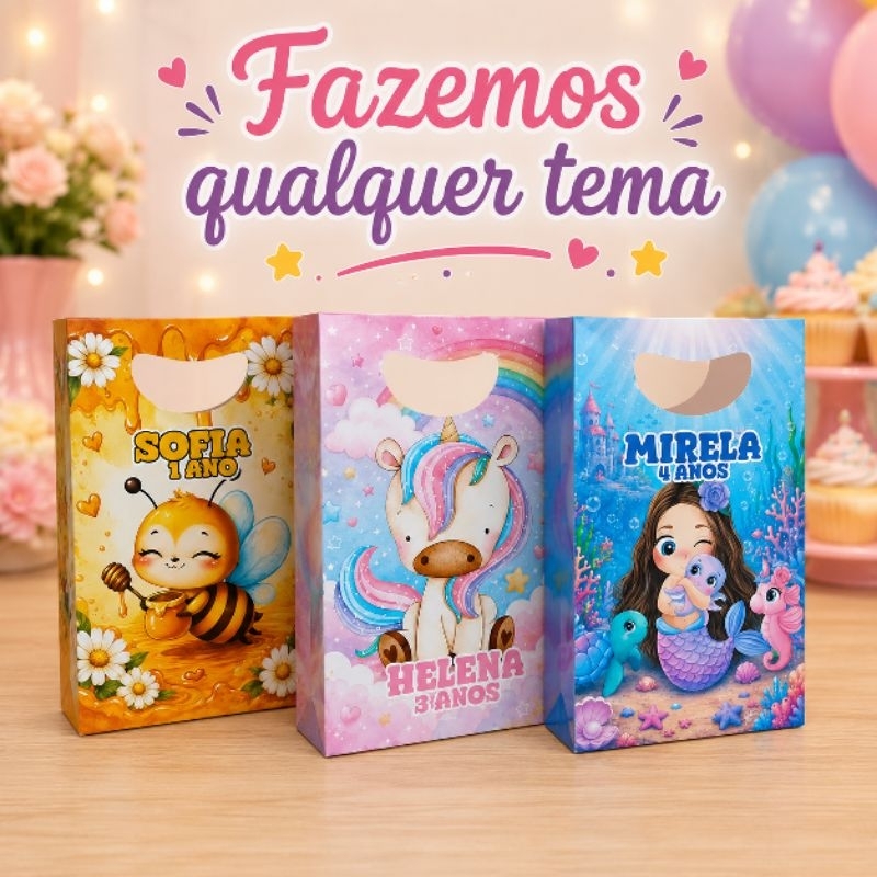 Sacolinha personalizada para lembrancinha boca de palhaço | QUALQUER TEMA| lembrancinha aniversário infantil