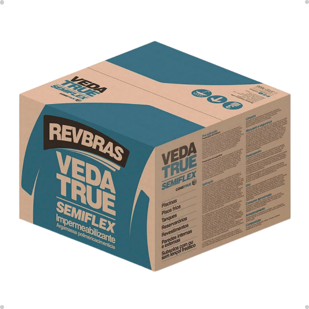 Argamassa Polimérica Impermeável Vedatrue Semiflex Pro Vedatop Construção Revbras