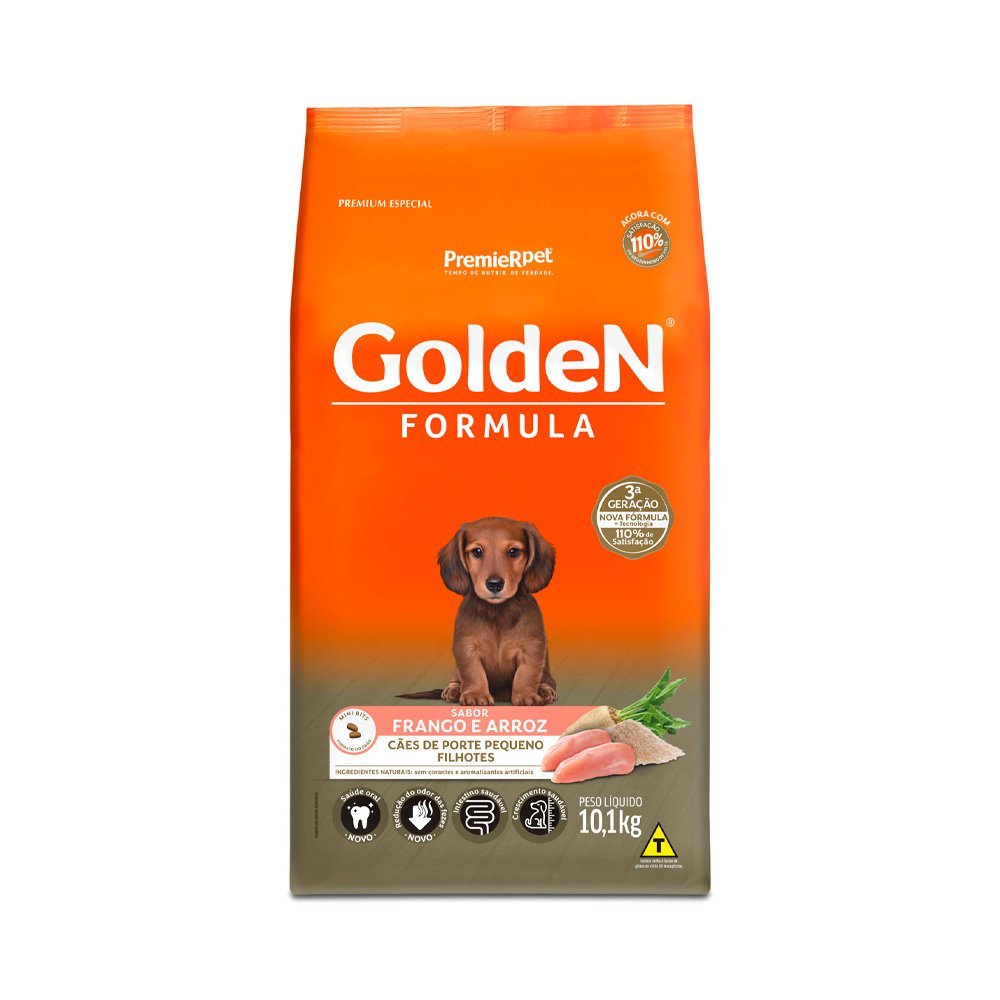 Ração Golden Fórmula Mini Bits Cães Filhotes Porte Pequeno Frango e Arroz 10,1kg · foto 2