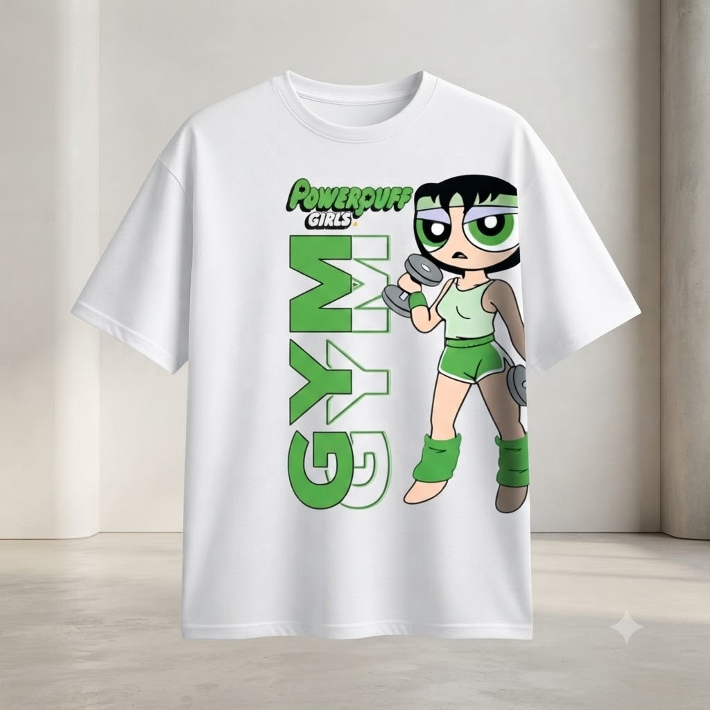 Camiseta Docinho Fitness Unissex – Meninas Superpoderosas Academia Estampada Casual