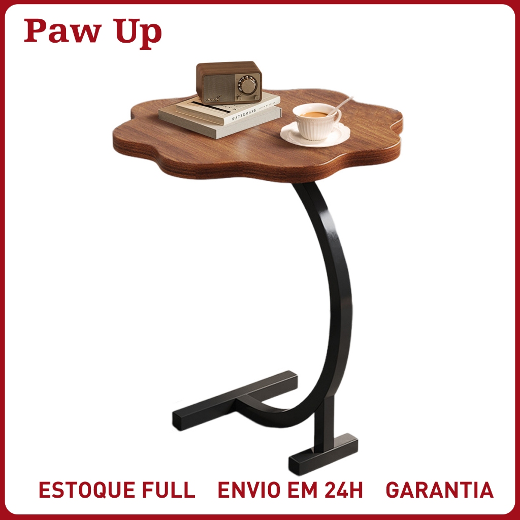 Mesa de Café Moderna Poligonal Único Nível Multiuso para Sala, Quarto e Escritór