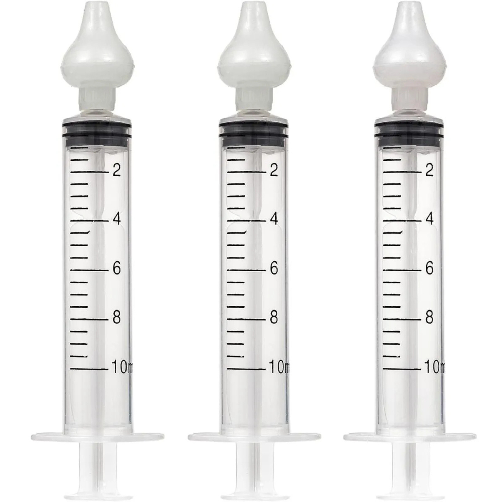 Kit Com 3 Seringa Lavagem 10ml Higienização Nasal Bico Silicone