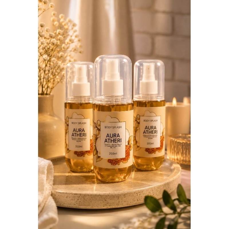 Body Splash Aura Atheeri - Inspirado na Perfumaria Árabe - Frasco 200ml - Alta Fixação