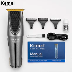 Máquina Barbeador Kemei-1435 Bivolt Sem fio 110v 200v Portátil Corte Aparador de pelos Kemei Km1435