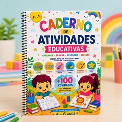 Caderno de Atividades Educativas Infantil 4 a 6 Anos | +100 Atividades | Alfabetização, Números e Coordenação Motora