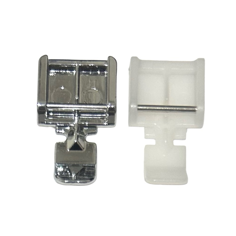 Calcador Sapata Larga Comum Metal/Teflon Para Pregar Zíper Vivo Lado Esquerdo Direito Máquina Costura Doméstica
