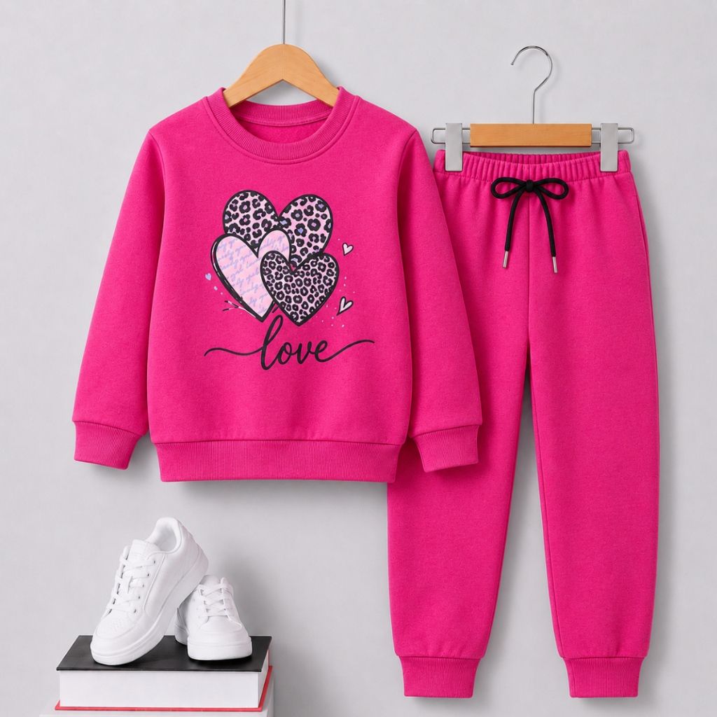 Conjunto Infantil Inverno  Menina Love 2 ao 14 anos