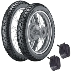 Par de Pneu XRE 300 Tornado Vipal TR300 120/80-18 62s + 90/90-21 54s + Camaras 18 e 21