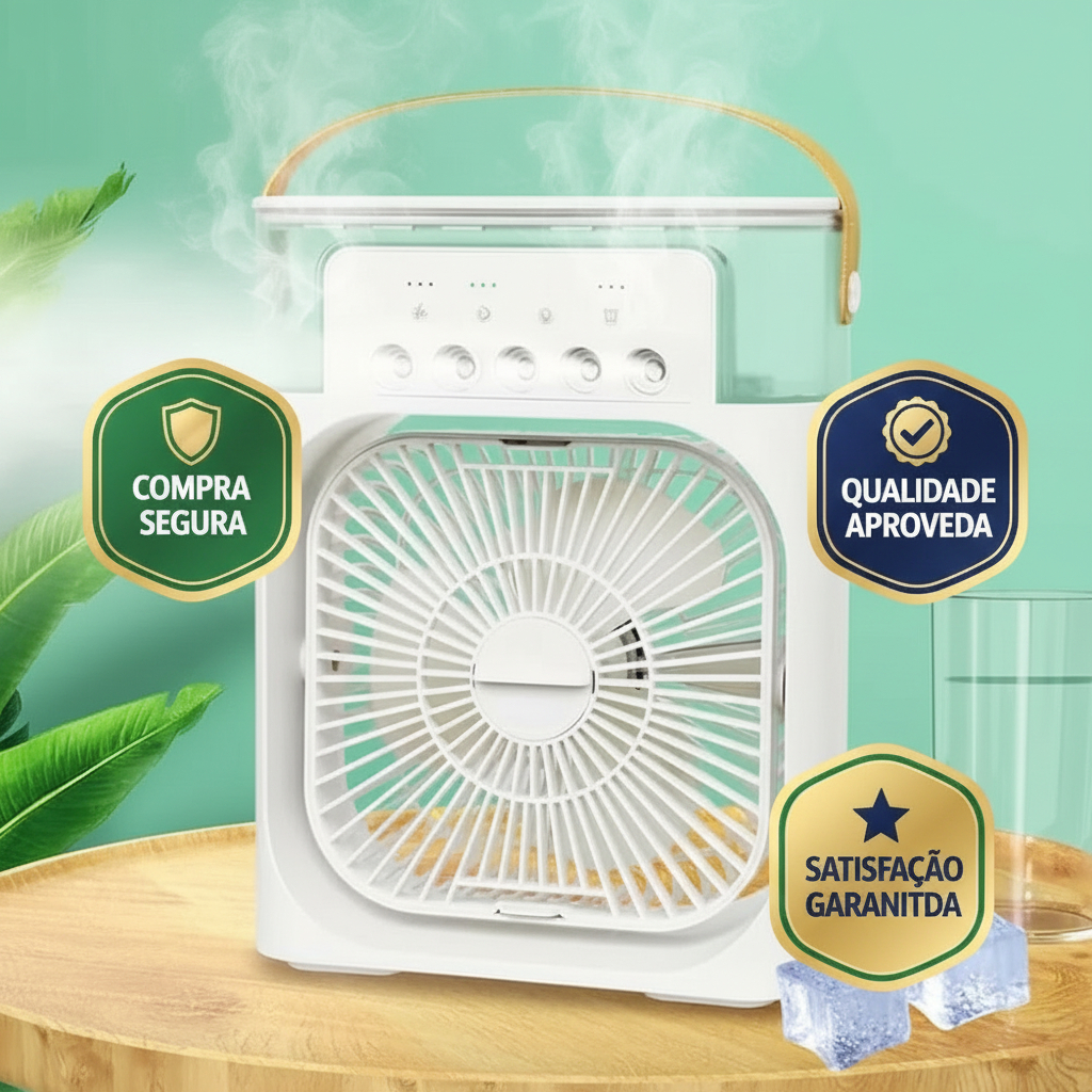 VENTILADOR CLIMATIZADOR PORTÁTIL USB FRESCOR IMEDIATO! QUARTO ESCRITORIO HOME OFFICE EFICIENCIA E ECONOMIA