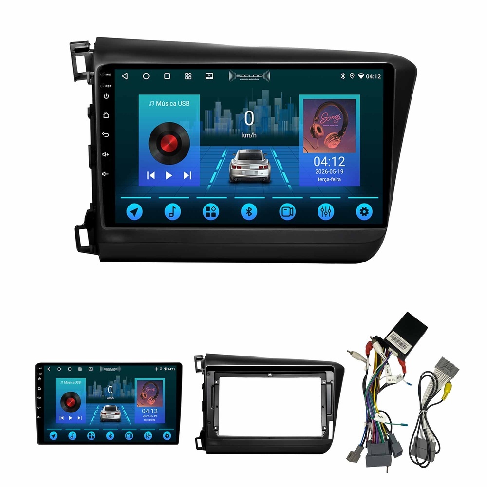 Multimídia Civic G9 2012 A 2016 2+64gb Quadcore Carplay 9p