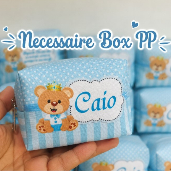 Necessaire Box PP Personalizada Lembrancinha Maternidade Chá Revelação Aniversário Empresa