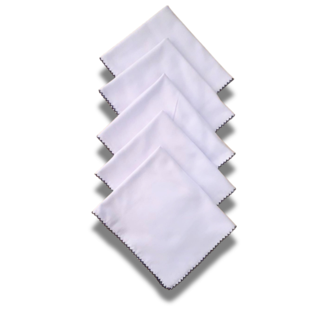 Detalhes do Kit 5 Fraldas de Boca Babete Malha Branca Dupla 100% Algodão com Acabamento Delicado para Bebê