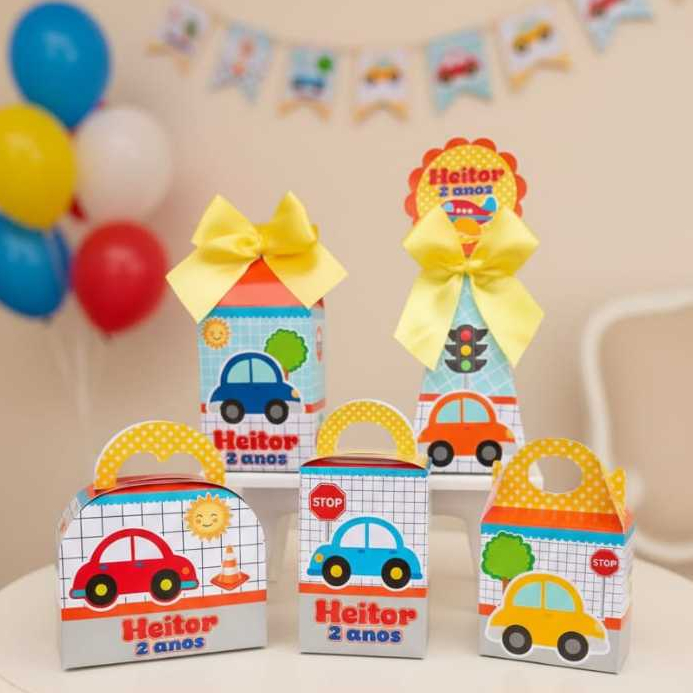 Caixinhas Personalizadas- Carrinhos -Lembrancinhas-Pegue e Monte