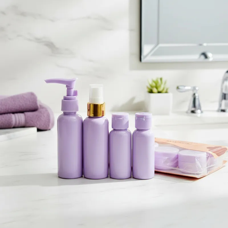 Kit 7 Frasco Pote Creme Shampoo Viagem C Necessaire