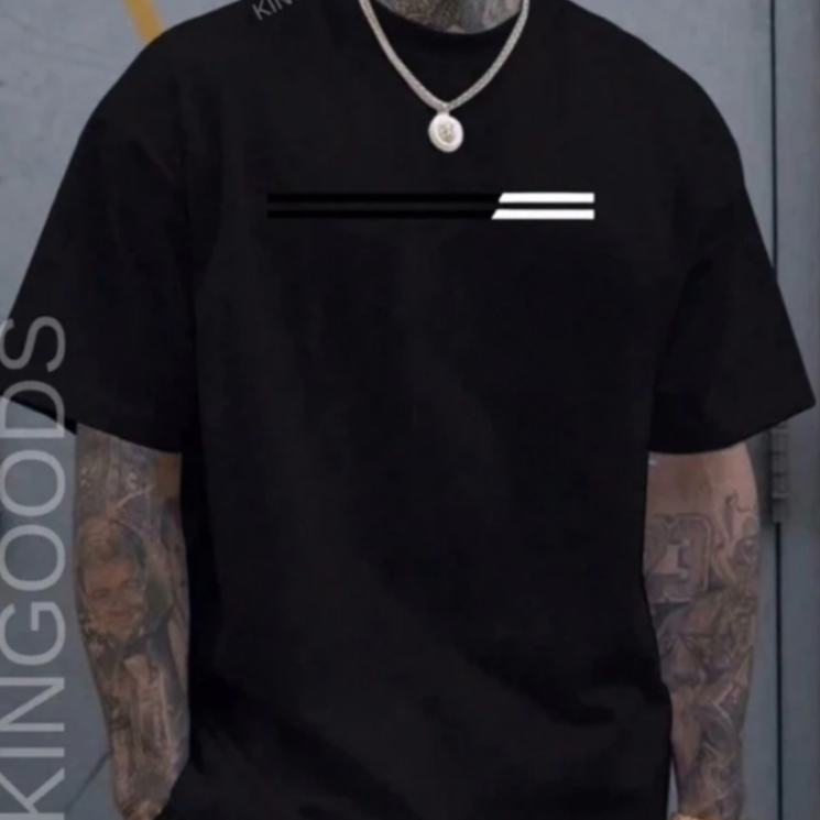 Camiseta Paris 2 faixas preta 100% algodão masculina manga curta,gola redonda Camisa Paris faixa preta