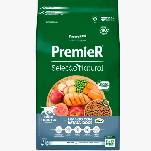 Ração Premier Seleção Natural Cães Filhotes Frango 10,1kg