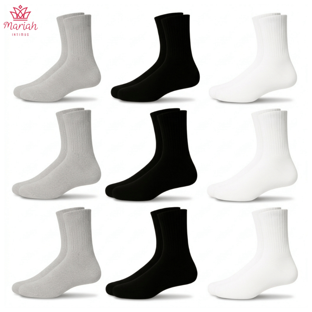Kit 15/12/6 Pares de Meia Cano Alto Longo Masculino Adulto Branca Preta Cinza