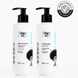 Kit Finalização para Cachos Definidos e brilho - Creme e Gelatina para Cabelos Cacheados e crespos