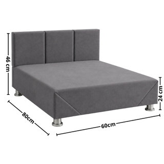 Cama Pet Cachorro e Gato Pequeno e Grande 80cm e 60cm Box com Cabeceira em Suede