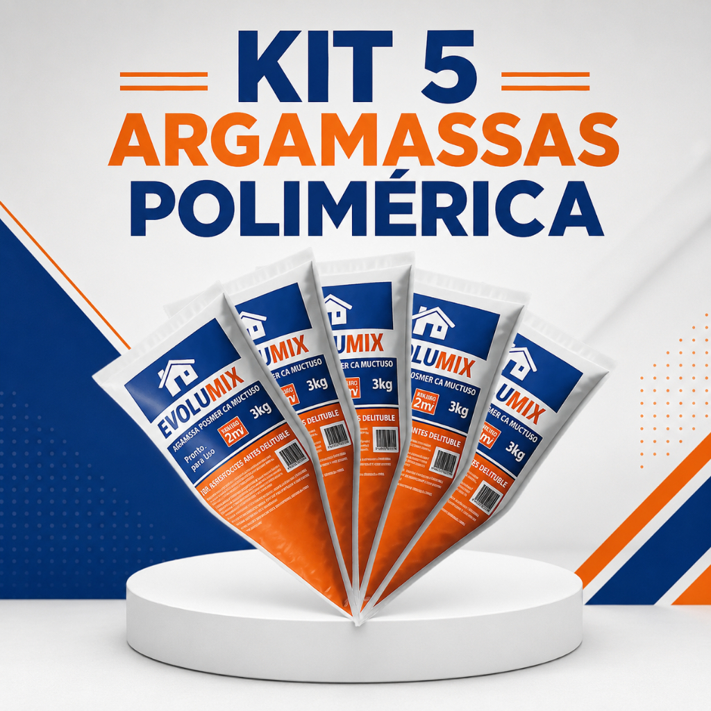 Kit 5 Argamassas 3kg Pronta Para Uso Assentamento e Reparos Construção Reformas Fácil Aplicação