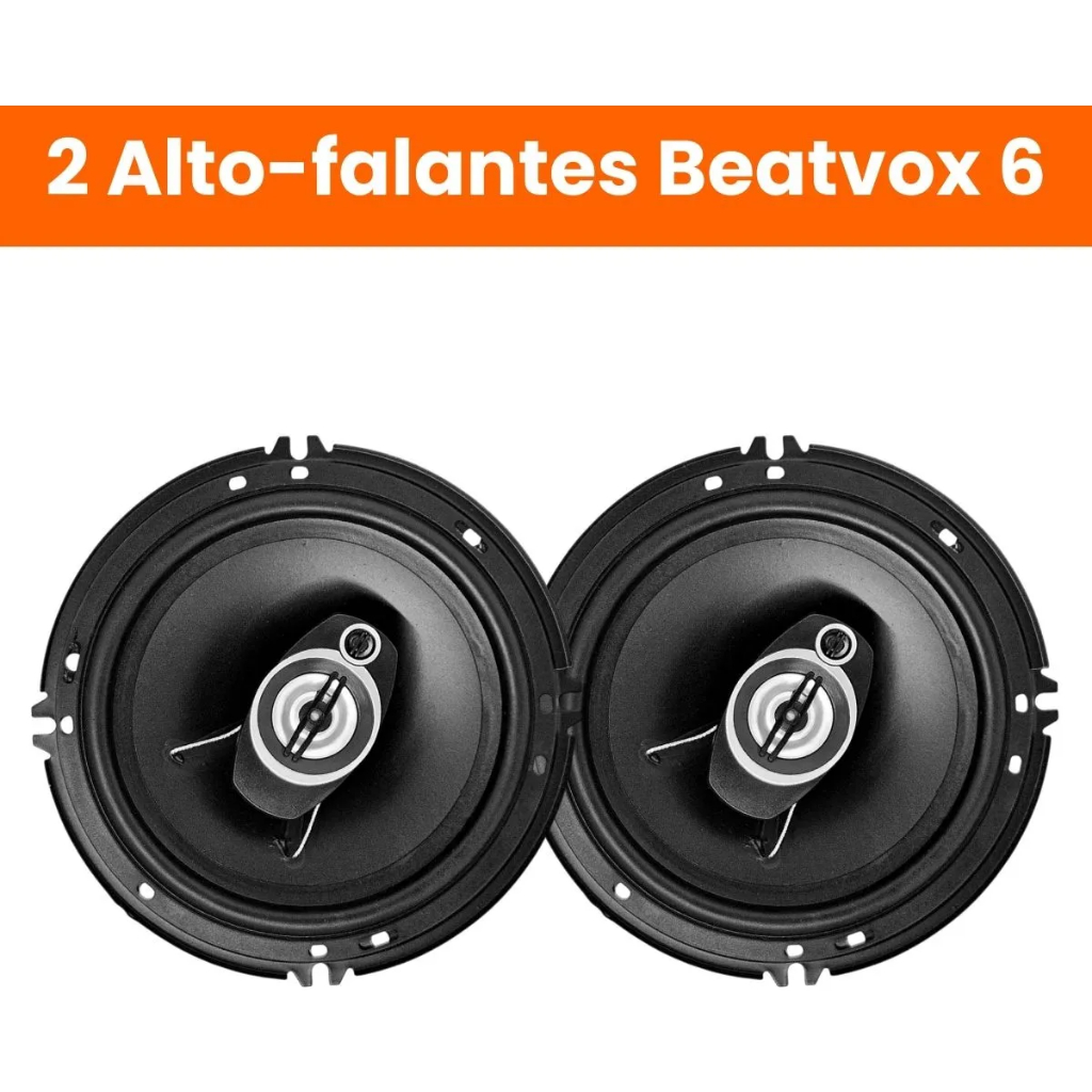 Par de Alto-Falantes Coaxiais Beatvox de 6" e 5" para Carro 100W RMS Preto