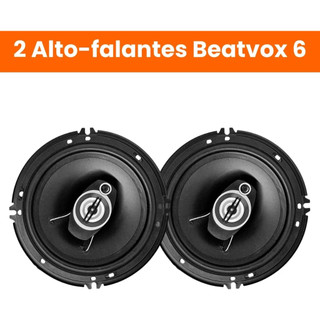 Par de Alto-Falantes Coaxiais Beatvox de 6" e 5" para Carro 100W RMS Preto