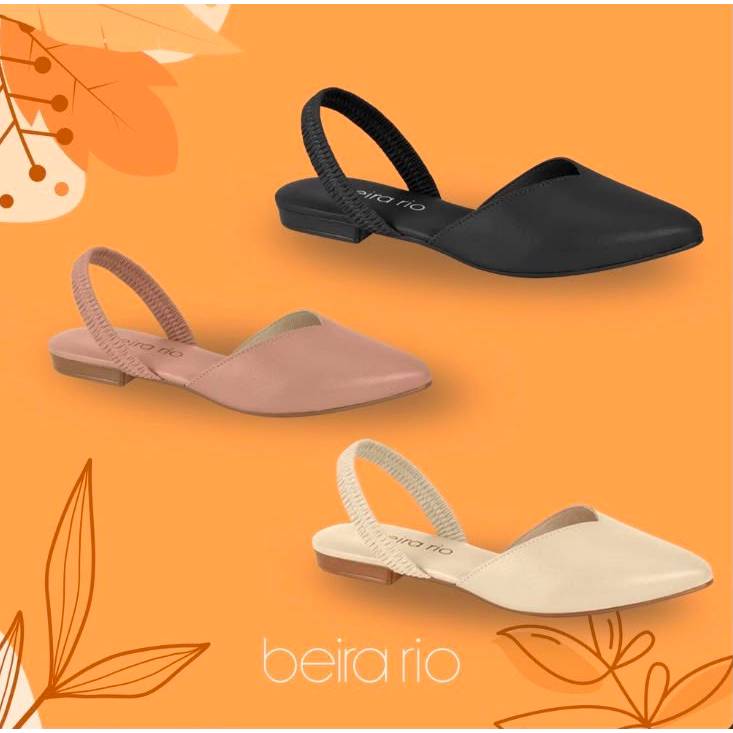 Sapatilha Mule Feminino Beira Rio Com Elástico E Bico Fino E Solado Antiderrapante
