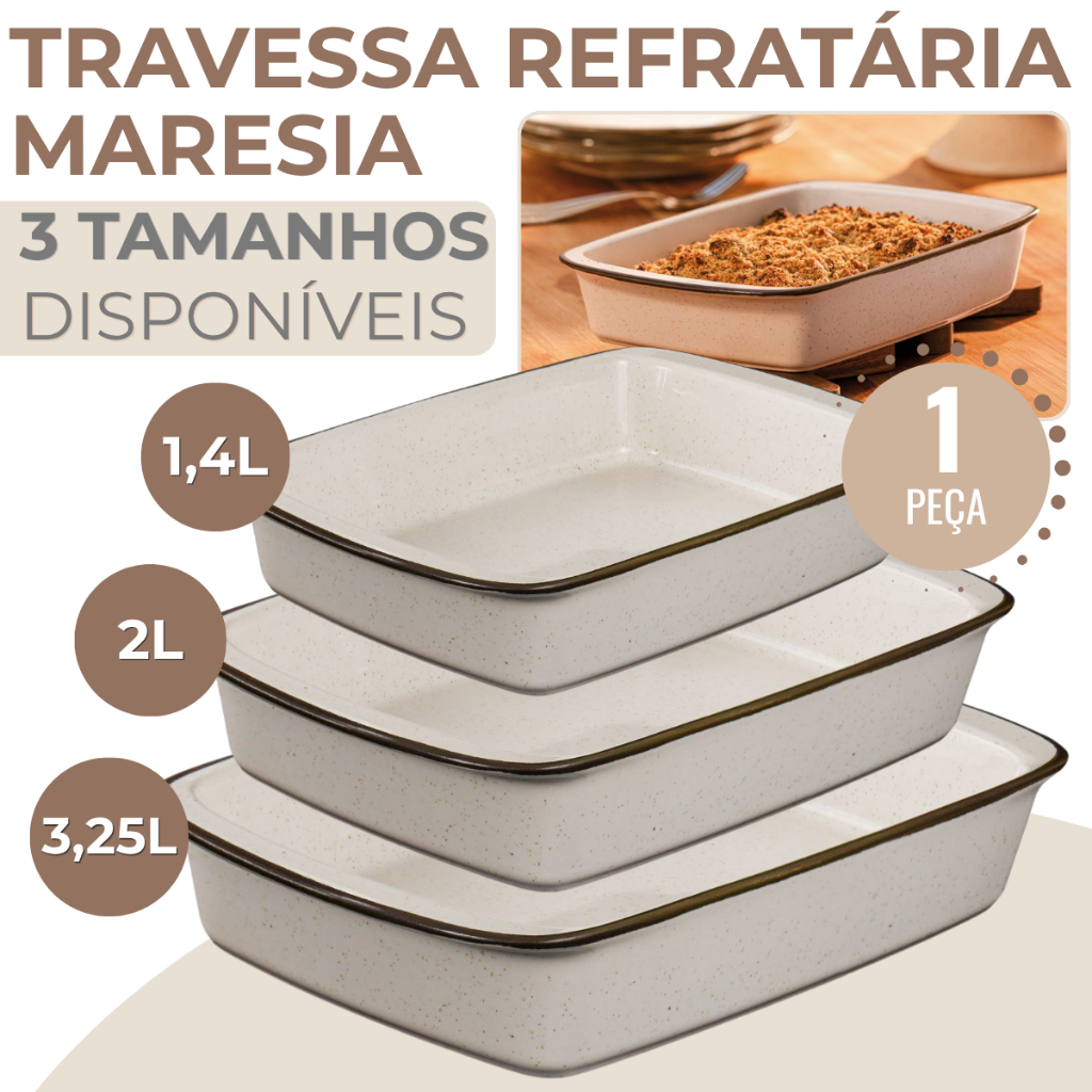 Travessa Assadeira Refratária Tango Maresia Para Forno Resistente ao Calor Oxfor