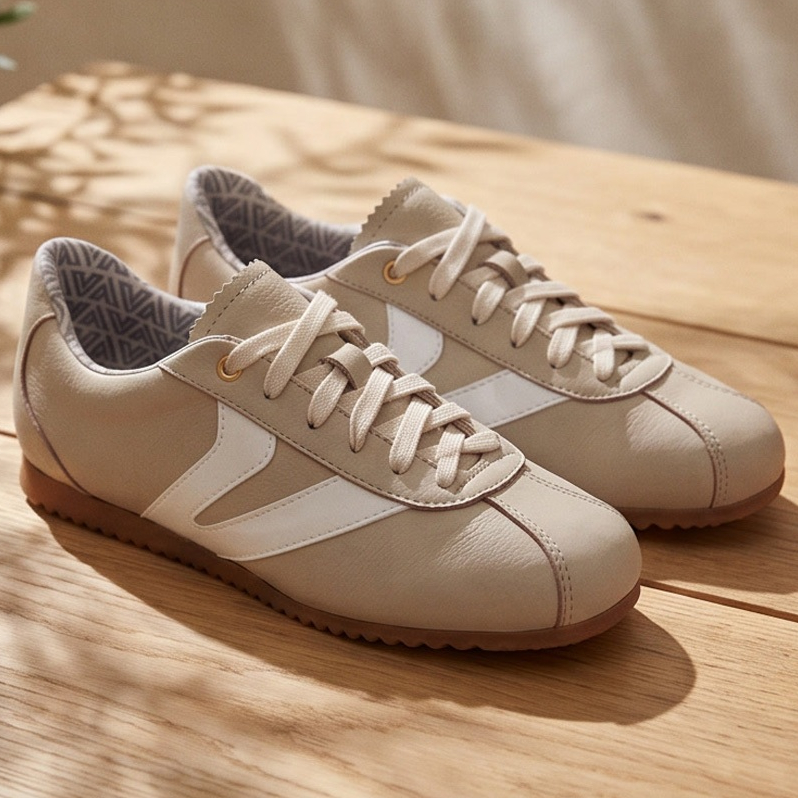 Tênis Feminino Vittal Couro Legítimo Naomi Casual Retrô Clássico
