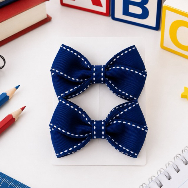 Laço Parzinho Cruzado Escolar Infantil para Cabelo Ideal para Uniforme