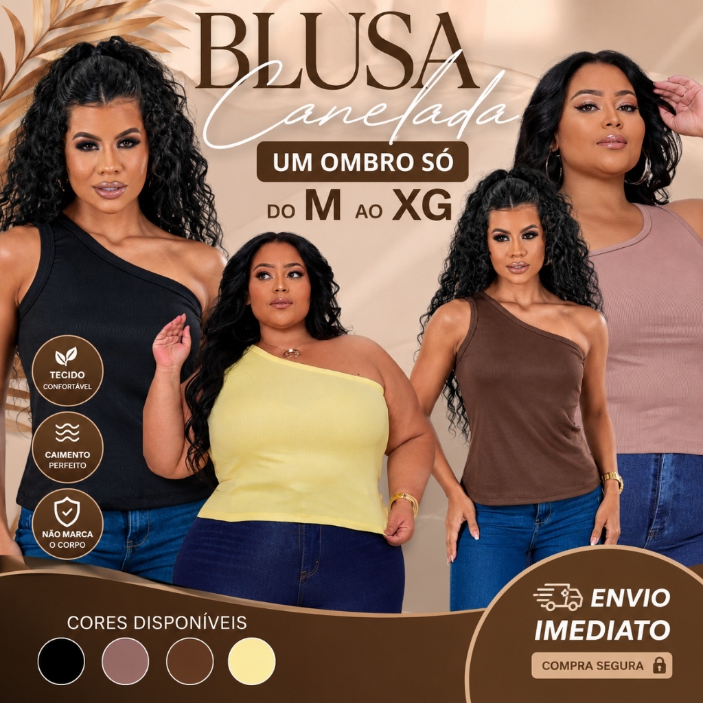 Regata Mula Manca Cropped  Slim e Plus Size do M ao XG Moda Feminina Ribana  Canelada Leve  Elegante