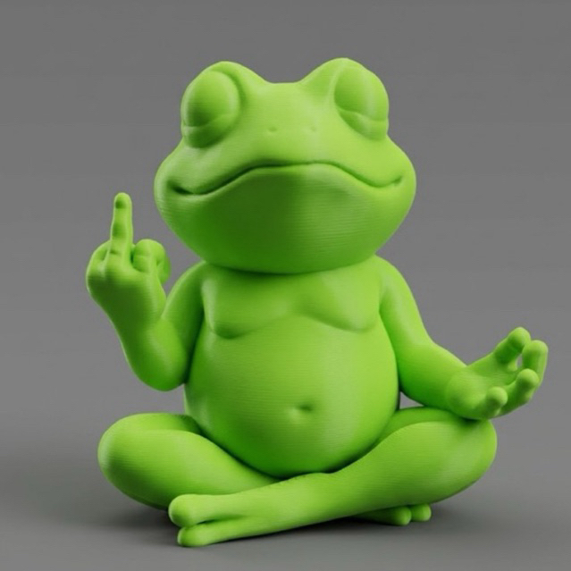 Imagem Sapo Zen Debochado - Estátua Decorativa Meme Yoga – Presente Criativo e Divertido – Enfeite de Mesa Escritório & Quarto
