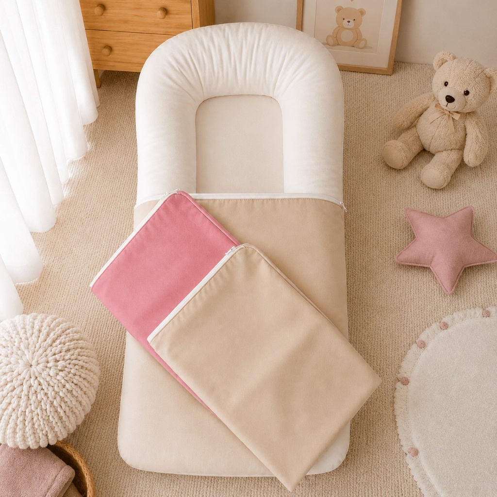Capa para Ninho Redutor de Bebê Casulinho em Algodão com Zíper – 50x80cm / 55x95cm – Macia, Confortável e Lavável