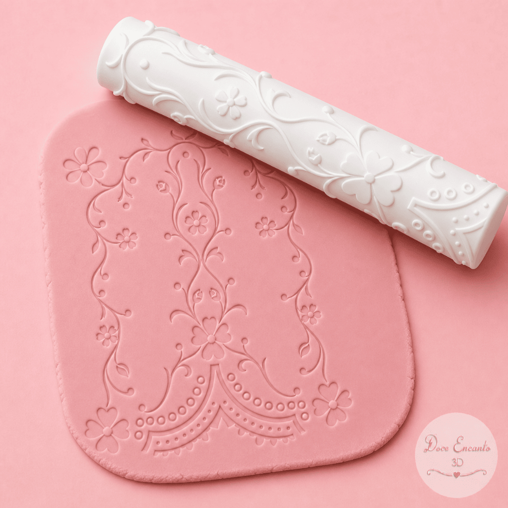 Rolo Texturizador Jardim Encantado 12 cm para Fondant, Biscuit e Pasta Americana — imagem 2 de 2