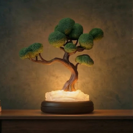 Imagem Luminária Abajur De Mesa Árvore Bonsai Led Decoração Zen