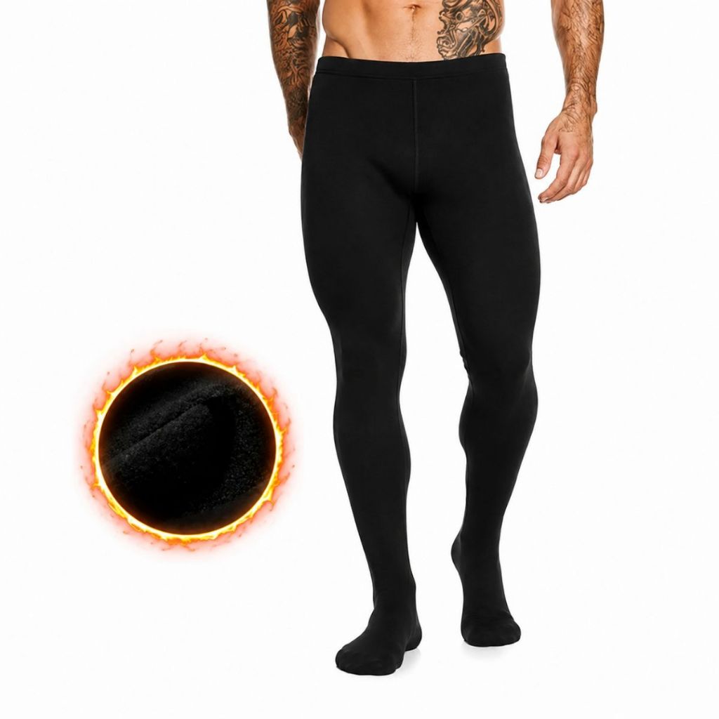 Calça Térmica Masculina Segunda Pele Frio Intenso Academia Meia Flanelada Casual Elasticidade