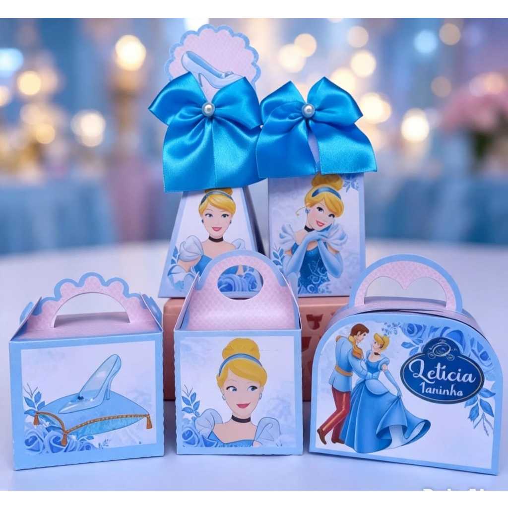 Kit Festa CINDERELA Menina Personalizado ( Pegue e Monte ) Lembrancinhas e Caixinhas para Festa Infantil